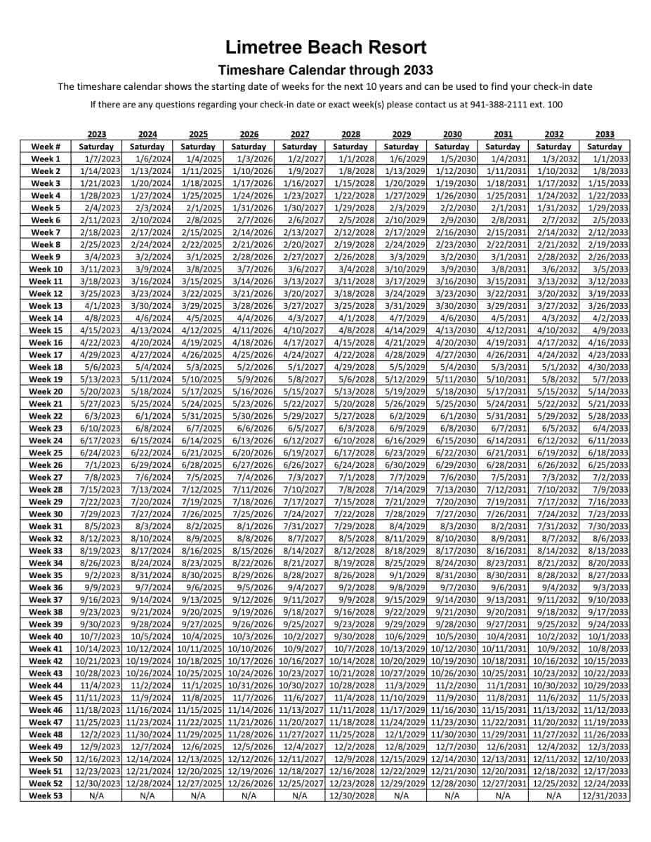 2026 Timeshare Calendar - Printable inside Timeshare 2026 Calendar Printable