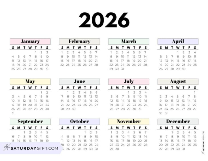 2026 Calendar Printable Pretty