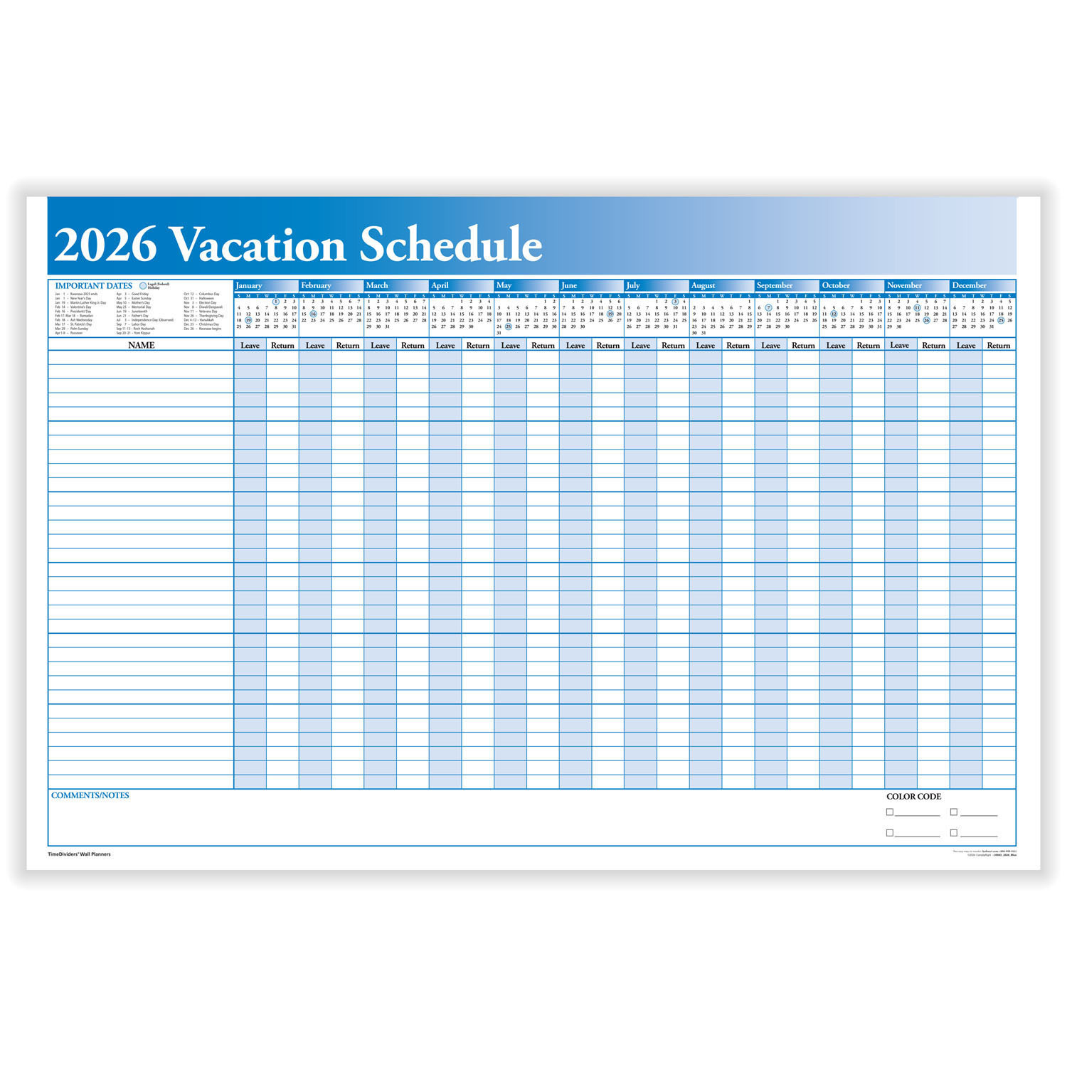 2026 Yearly Vacation Scheduler | Yearly Vacation Planner | Hrdirect throughout Employee Vacation Calendar 2026