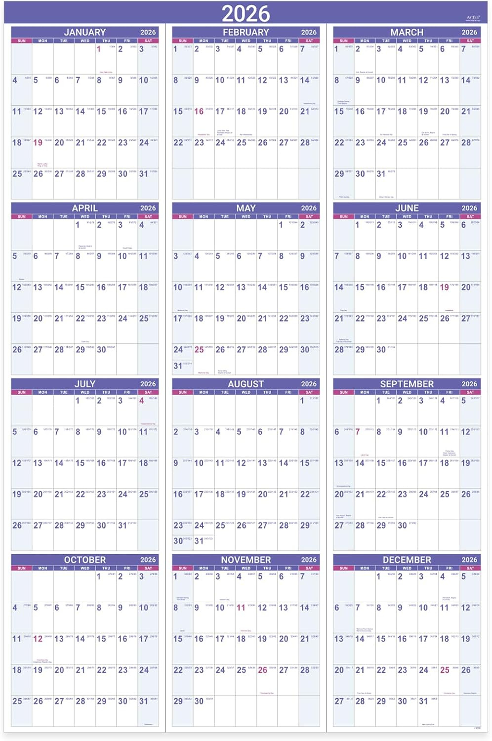 2026 Yearly Wall Calendar - 2026 Wall Calendar With Bhutan | Ubuy intended for Julian Day Calendar 2026