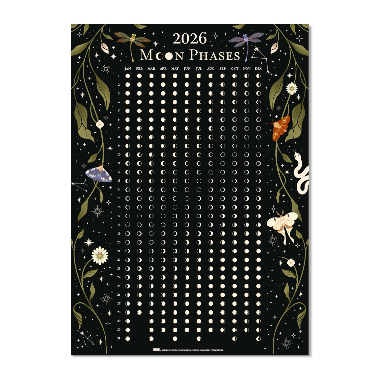 Astral: Mondphasenkalender 2026 - Merchoid Deutschland in 2026 Moon Phase Calendar