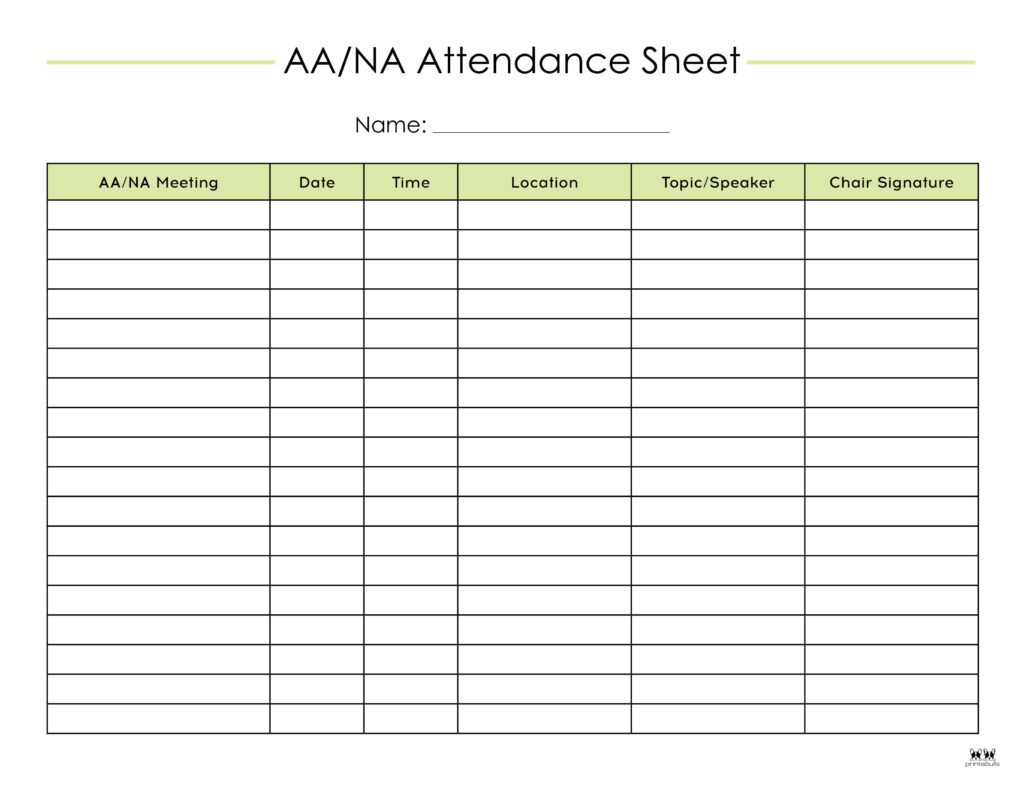 Attendance Sheets - 52 Free Printables | Printabulls pertaining to Attendance Sheet April 2026