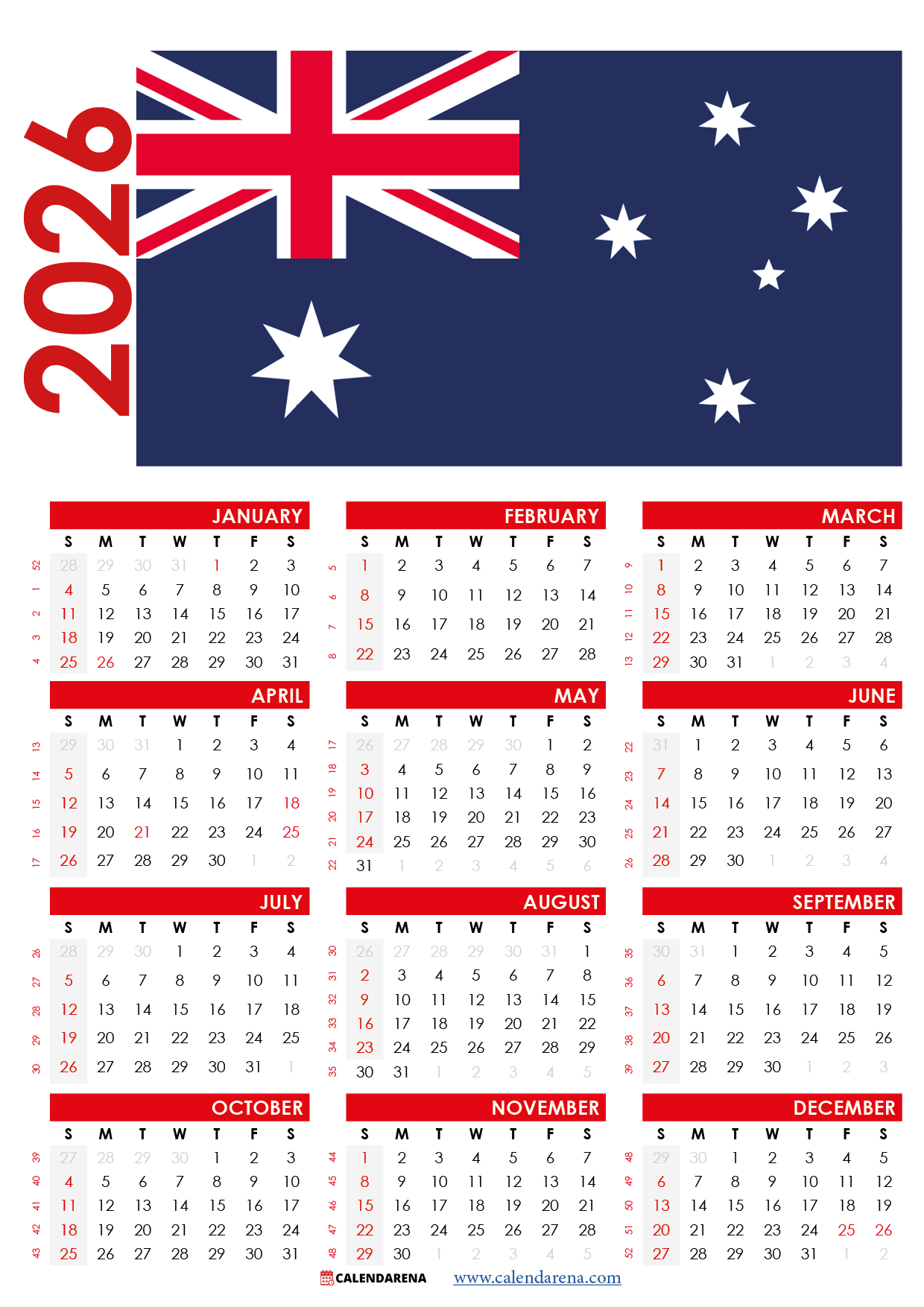 Calendar 2025 Australia With Holidays And Festivals for Calendar 2026 Printable Western Australia