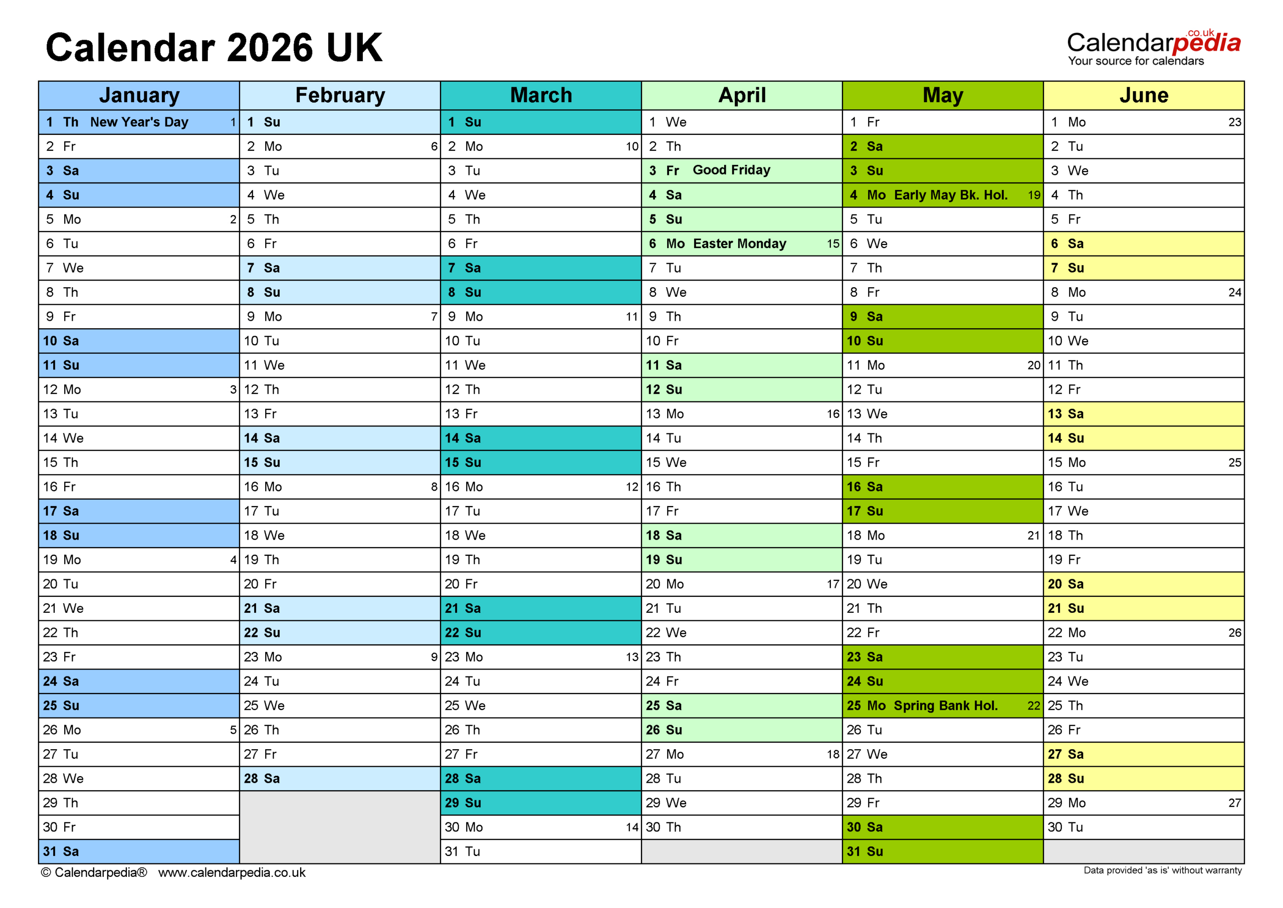 Calendar 2026 (Uk) - Free Printable Pdf Templates for 2026 Attendance Calendar Printable