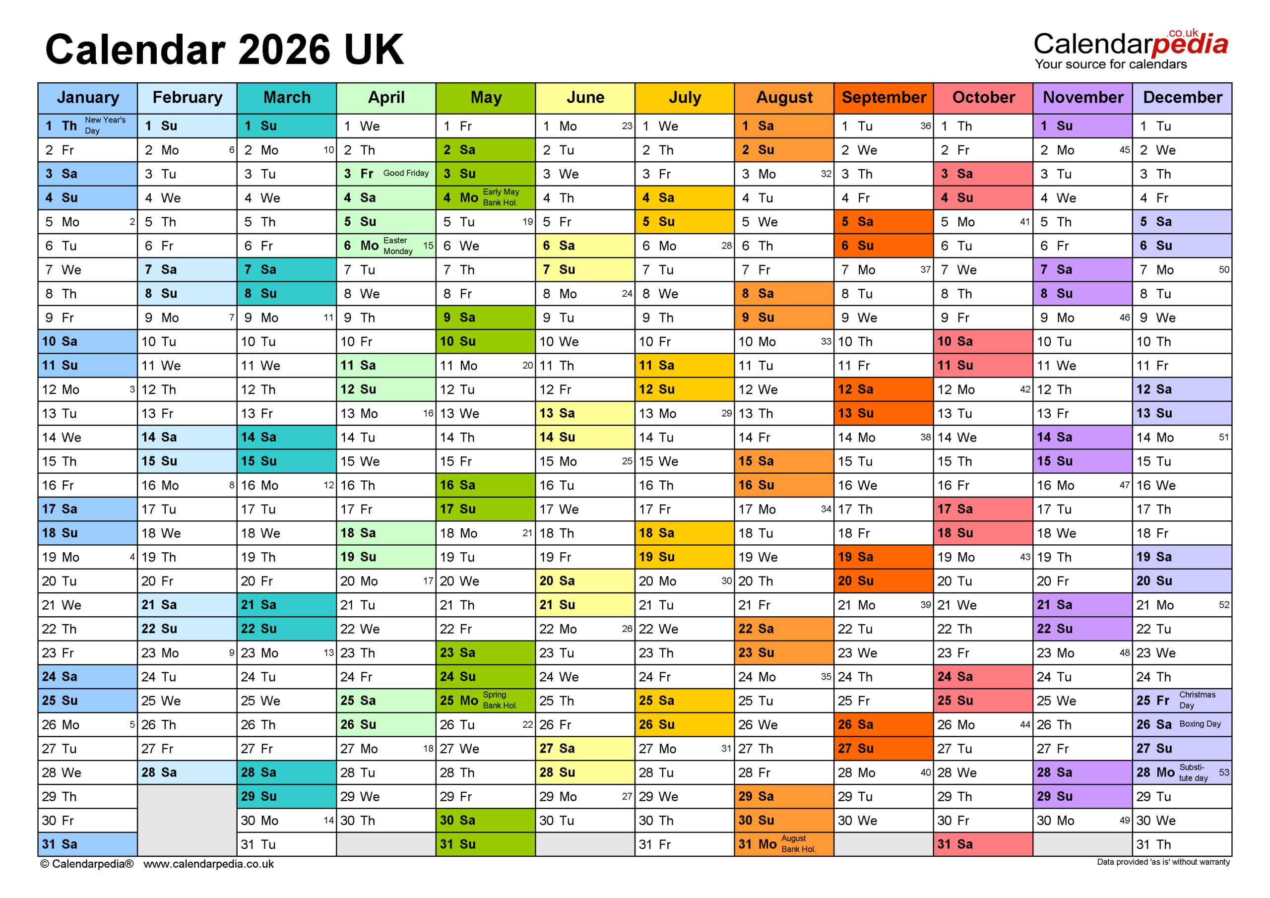 Calendar 2026 (Uk) - Free Printable Pdf Templates in Year to View Calendar 2026 Printable