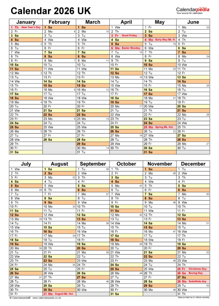 2026 Calendar Printable 6 Months
