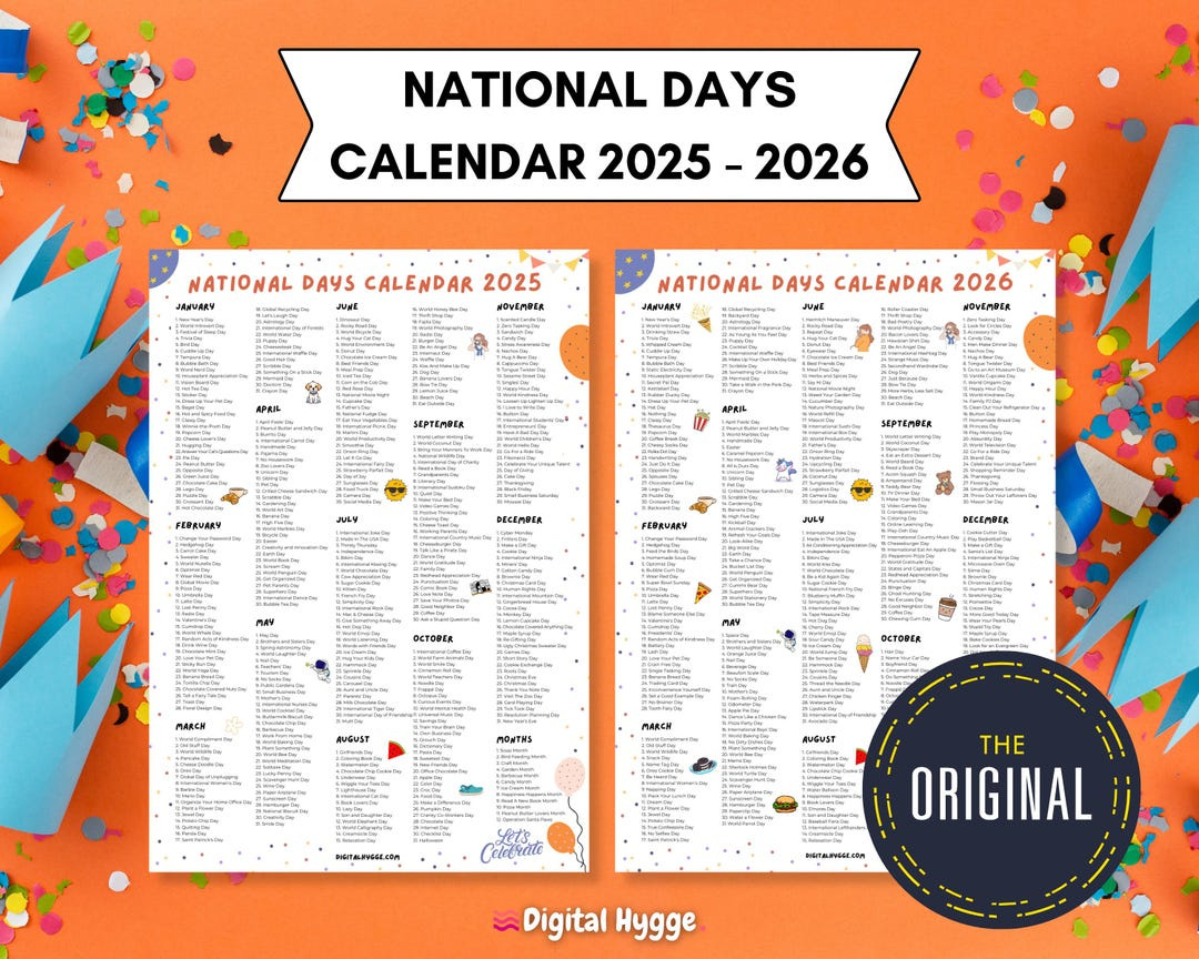 Calendar August 26 National Day National Days Calendar Printable intended for National Day Calendar UK 2026
