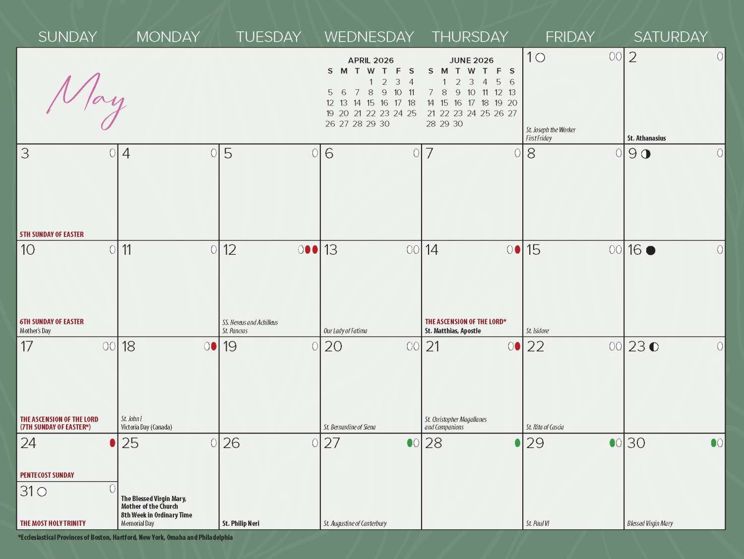 Catholic Calendars | Blue Mound Graphics within Catholic Calendar 2026 Calendar Printable