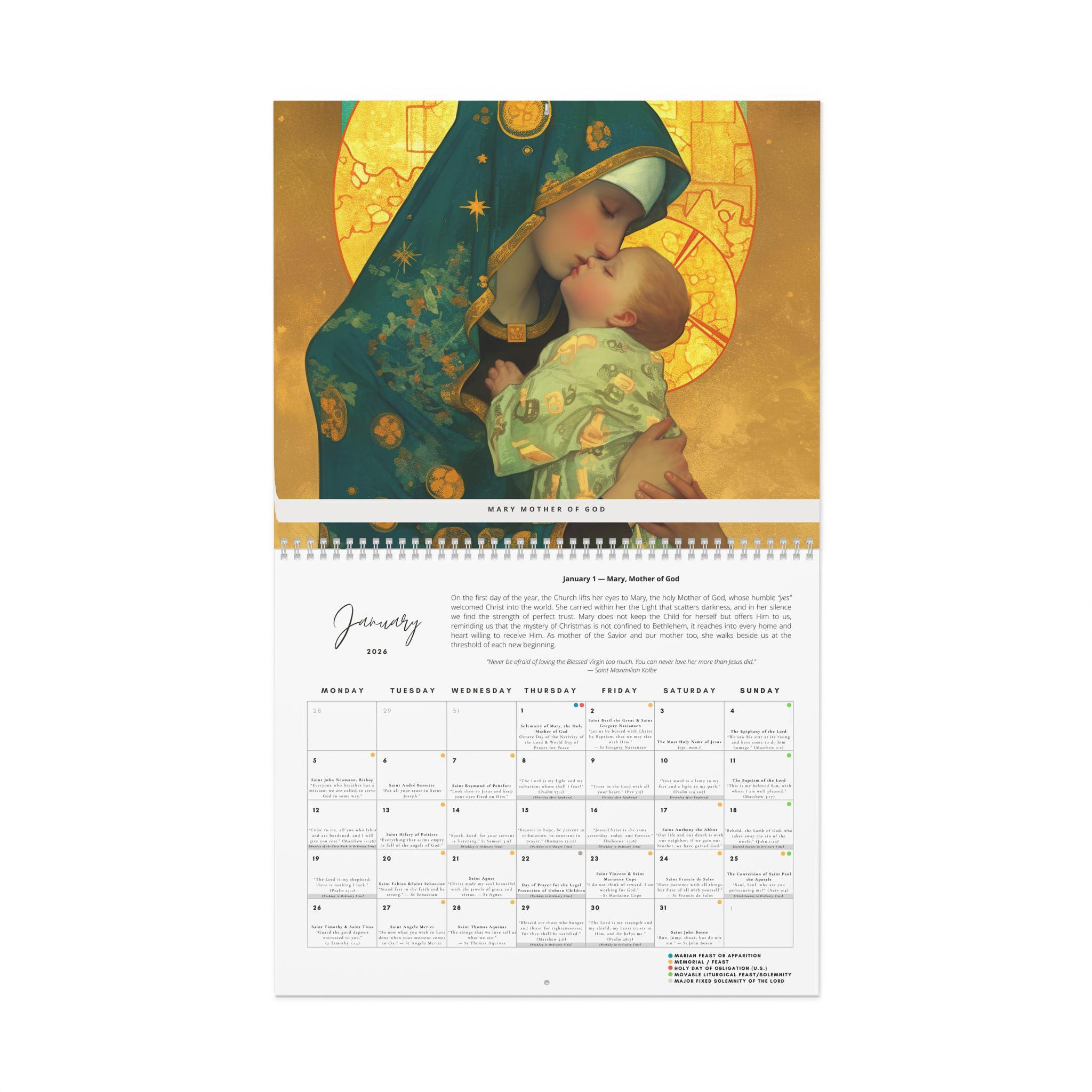 Catholic Liturgical Calendar 2026 - Saints, Solemnities &amp;amp; Marian within Catholic Calendar January 2026