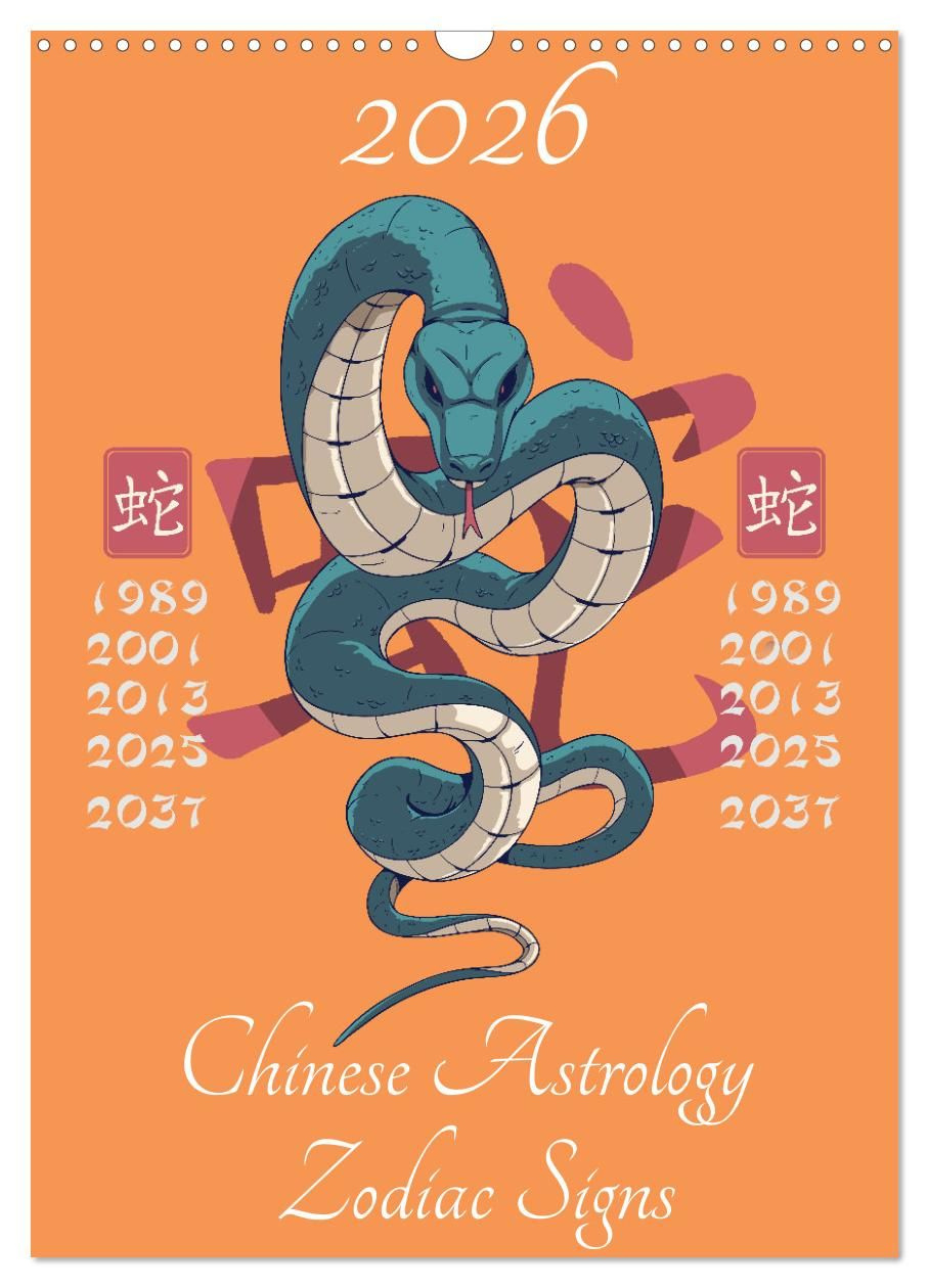 Chinese Astrology Zodiac Signs (Wall Calendar 2026 Din A3 Portrait pertaining to Chinese Calendar 2026 Zodiac