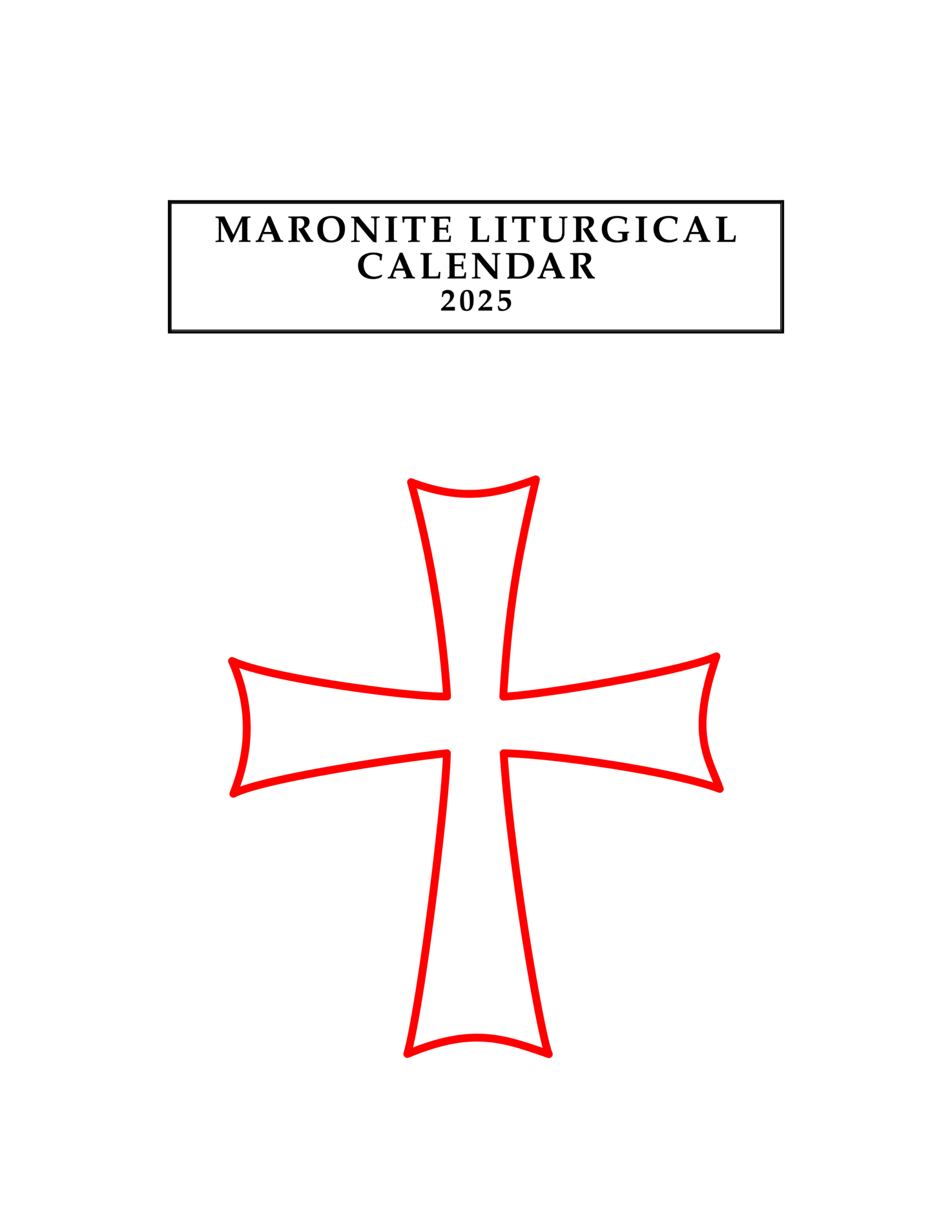 Cir 24-85 Eparchial Desk Calendar 2025 — Eparchy Of Saint Maron Of inside Maronite Liturgical Calendar 2026