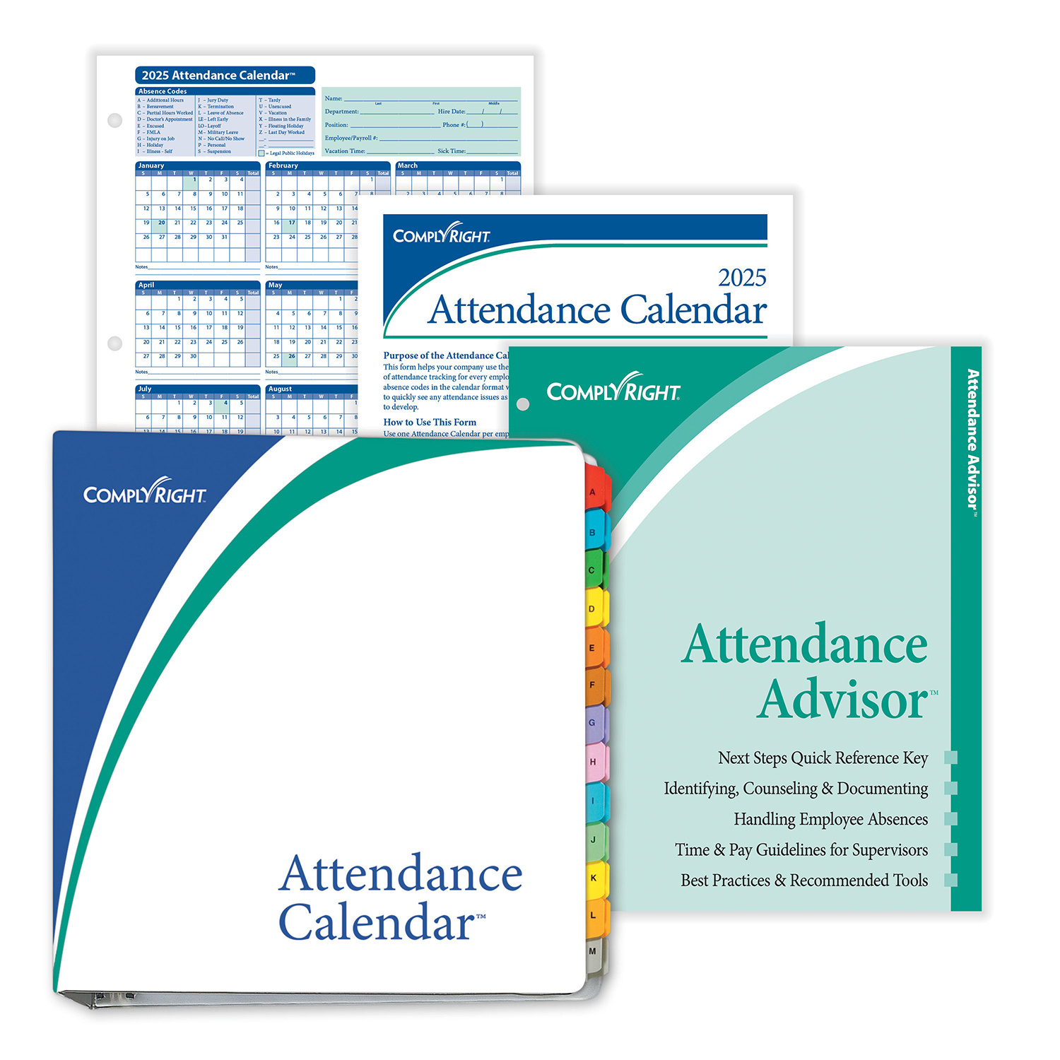 Complyrightdealer | 2026 Attendance Calendar Kit, Pack Of 200 for Time And Attendance Calendar 2026