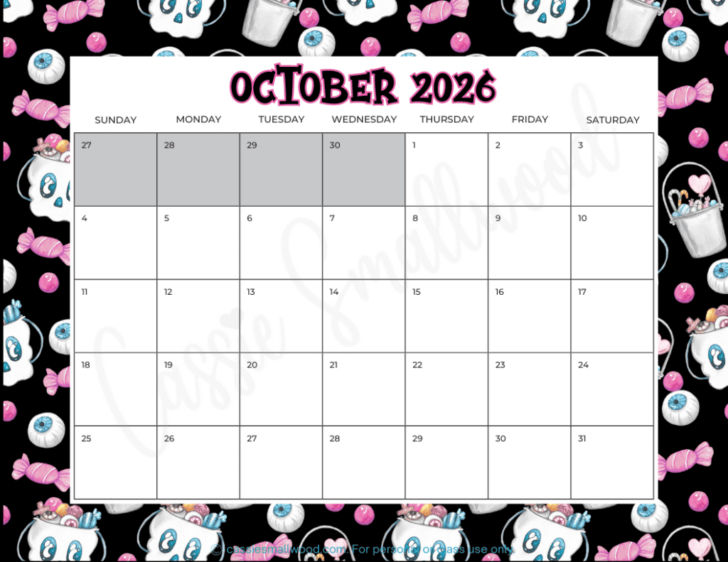 Calendar 2026 Printable Free Cute