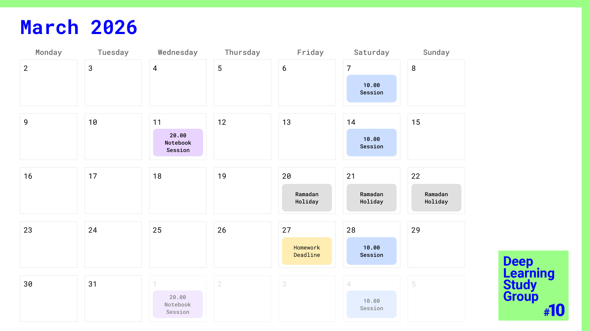 Deep Learning Study Group #10 — Inzva within Attendance Of March 2026