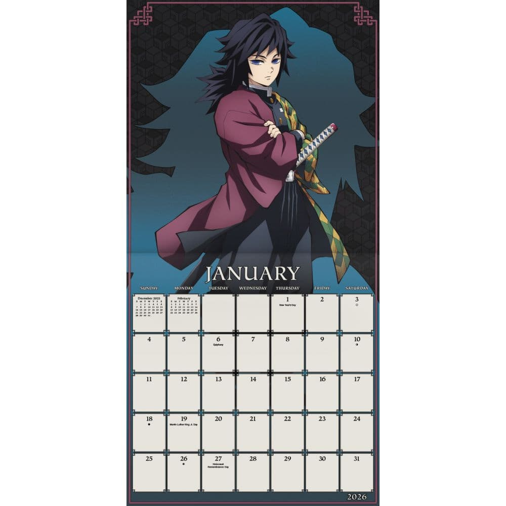 Demon Slayer Kimetsu No Yaiba 2026 Wall Calendar - Calendars regarding Anime Calendar 2026 Printable