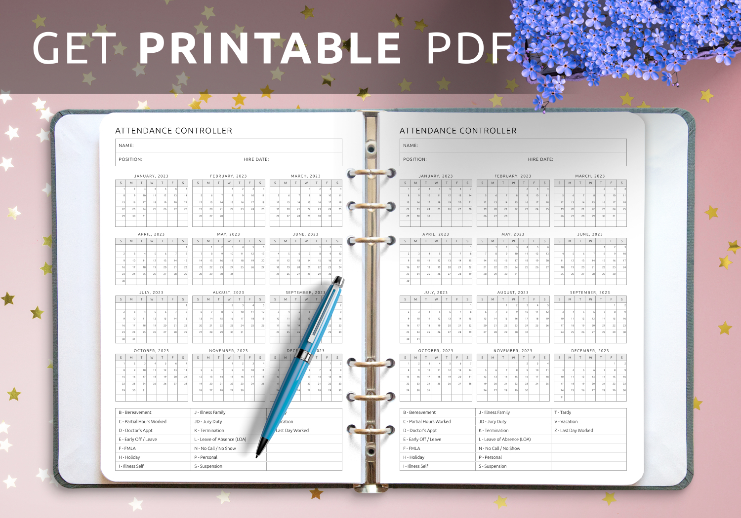 Download Printable Attendance Controller Template Pdf pertaining to Attendance Controller 2026 Printable