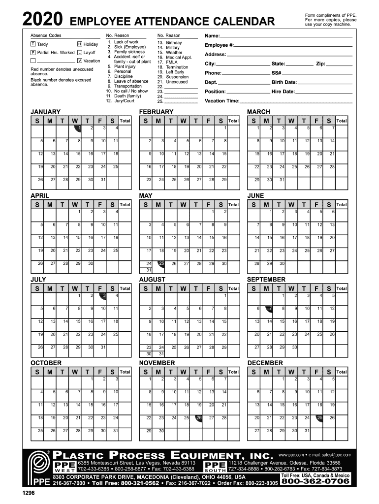 Employee Attendance Calendar: Fill Out & Sign Online | Dochub throughout Free Printable Employee Attendance Calendar