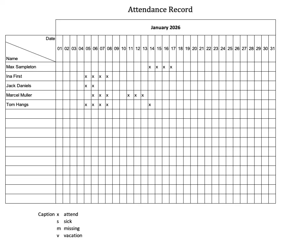 Excel Template Attendance Record | Tracks Attendance Easy | Excel pertaining to Employee Attendance Record 2026