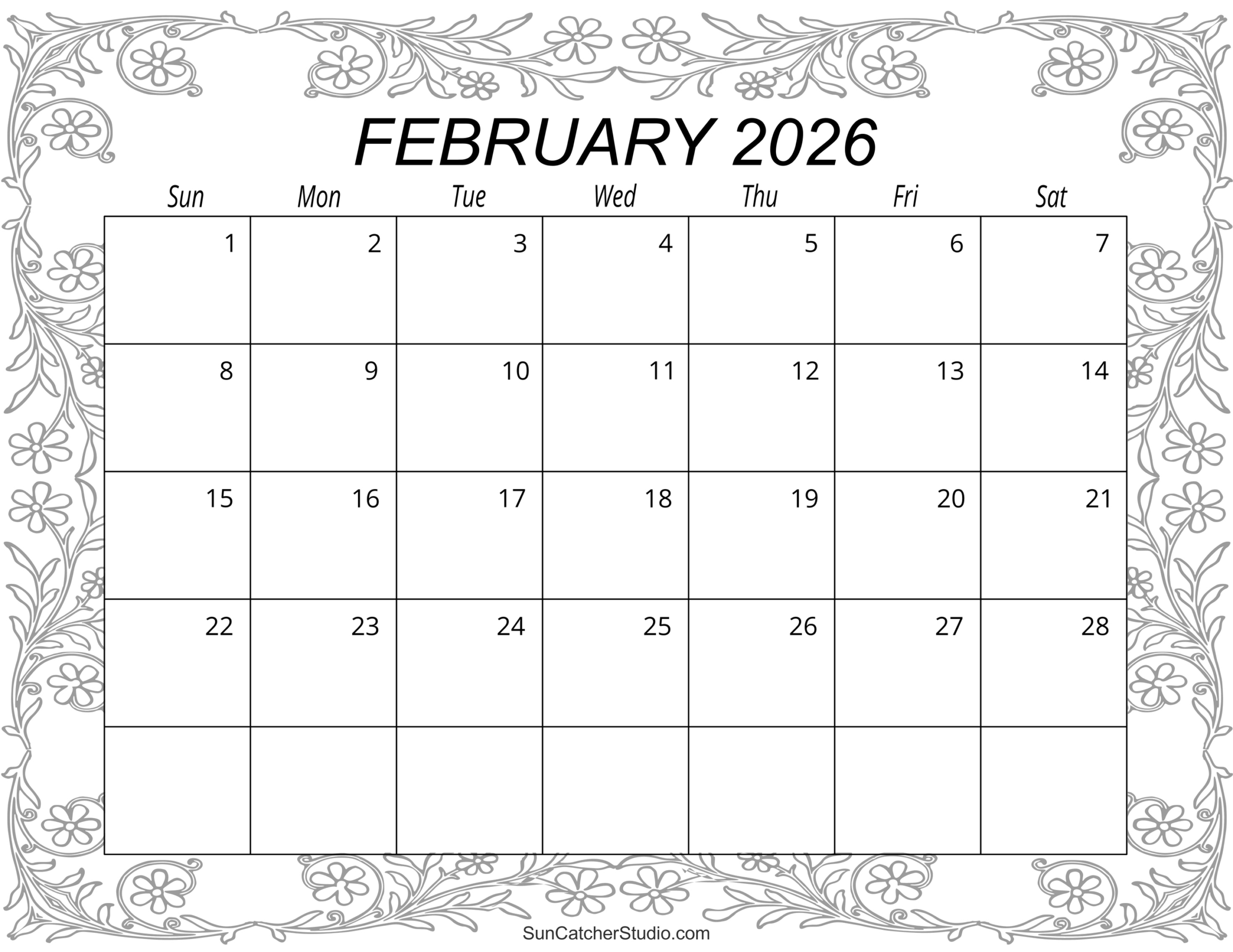 February 2026 Calendar (Free Printable) – Free Printables within February 2026 Calendar Printable Free