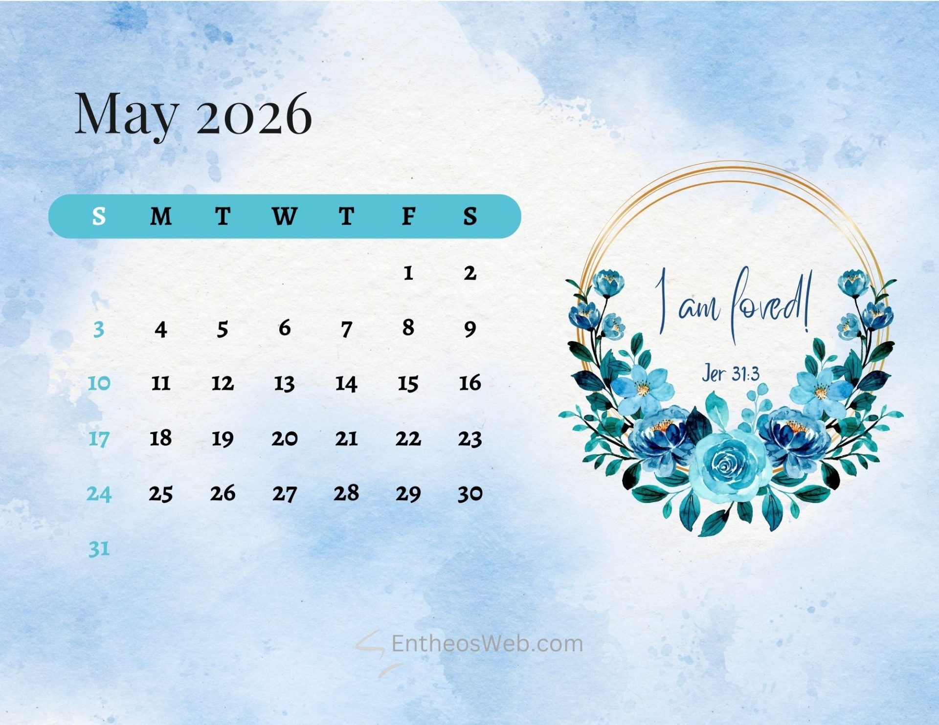 Free 2026 Christian Calendar Printable With Bible Verses | Entheosweb inside Christian Calendar 2026 Printable