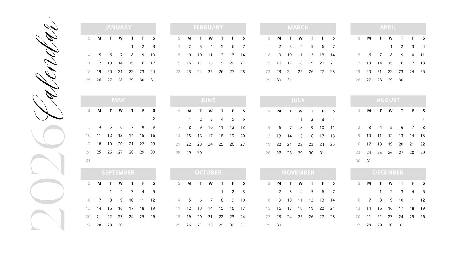 Free And Customizable Yearly Templates within General Blue Calendar 2026 Printable Monthly