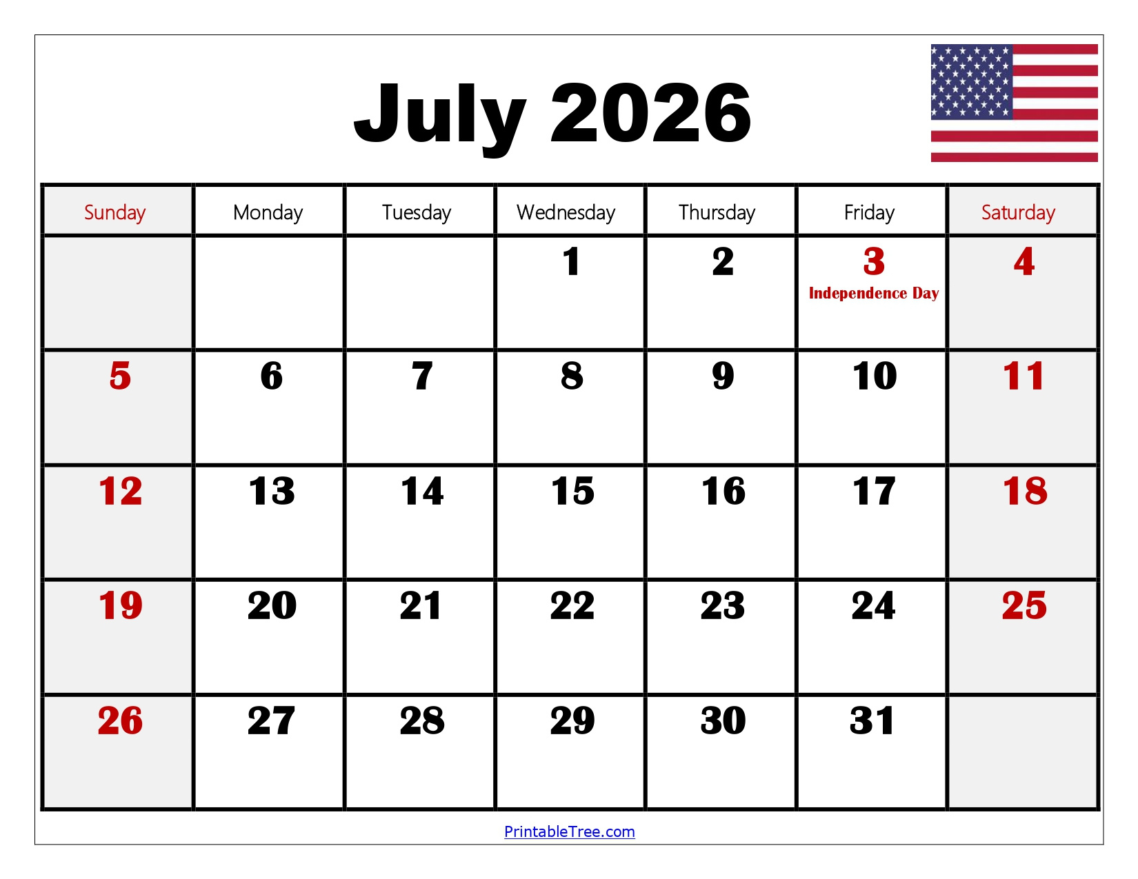 Free July 2026 Calendar Printable Pdf With Holidays Template inside 2026 Julian Calendar with Holidays