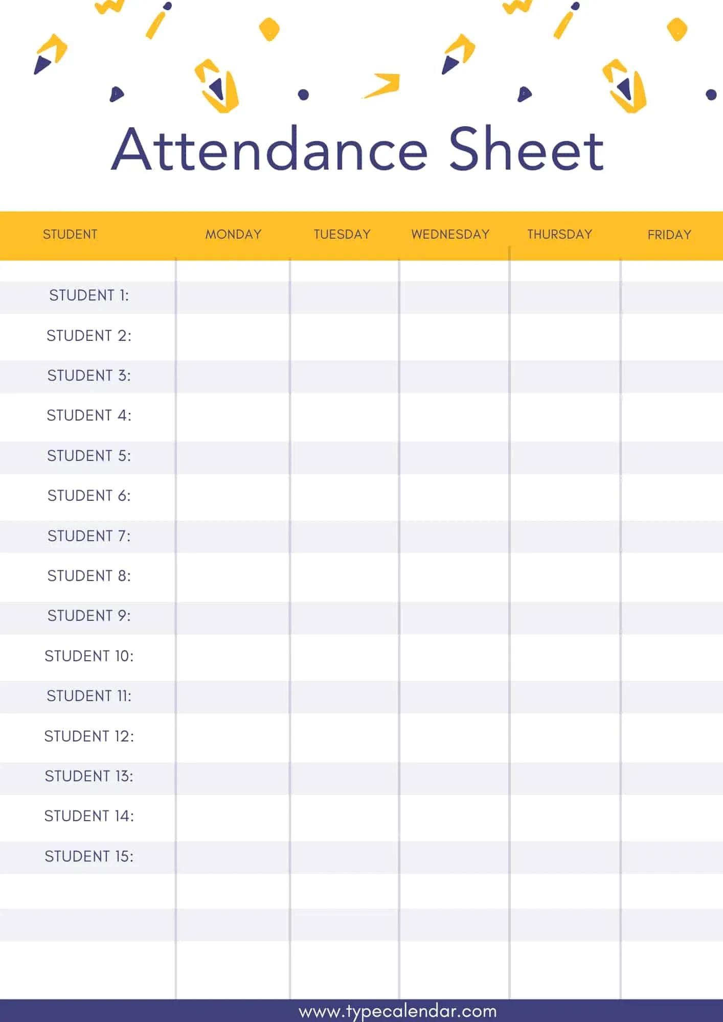 Free Printable Attendance Sheet Templates [Word, Excel, Pdf] in Attendance Sheet August 2026