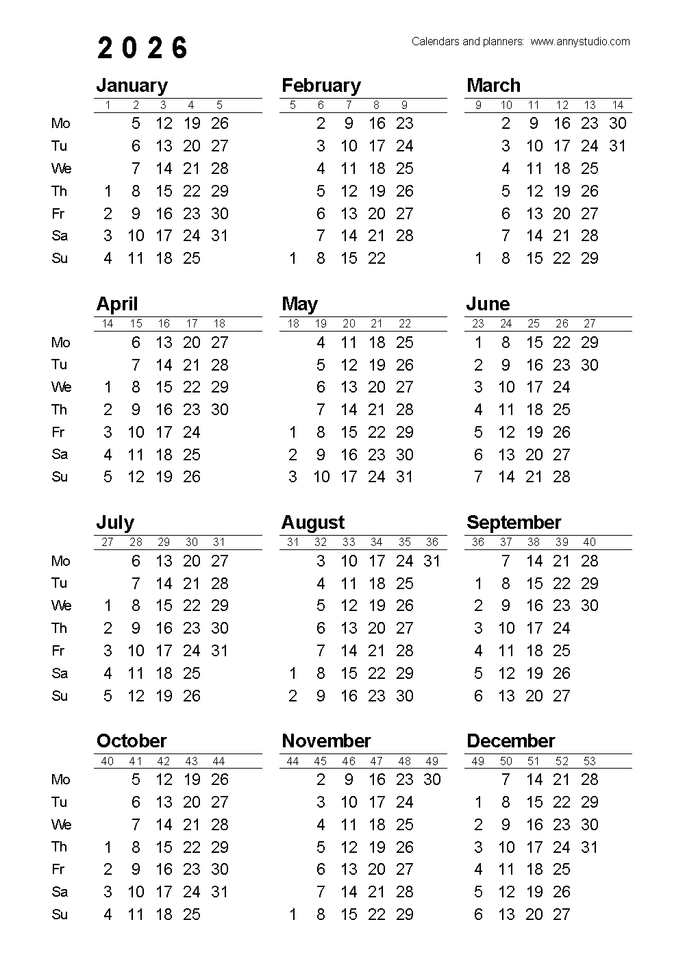 Free Printable Calendars And Planners 2026 And 2027 within 2026 Calendar Printable NSW