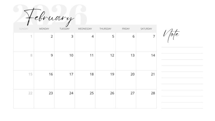 February Calendar 2026 Printable February Calendar 2026 Printable