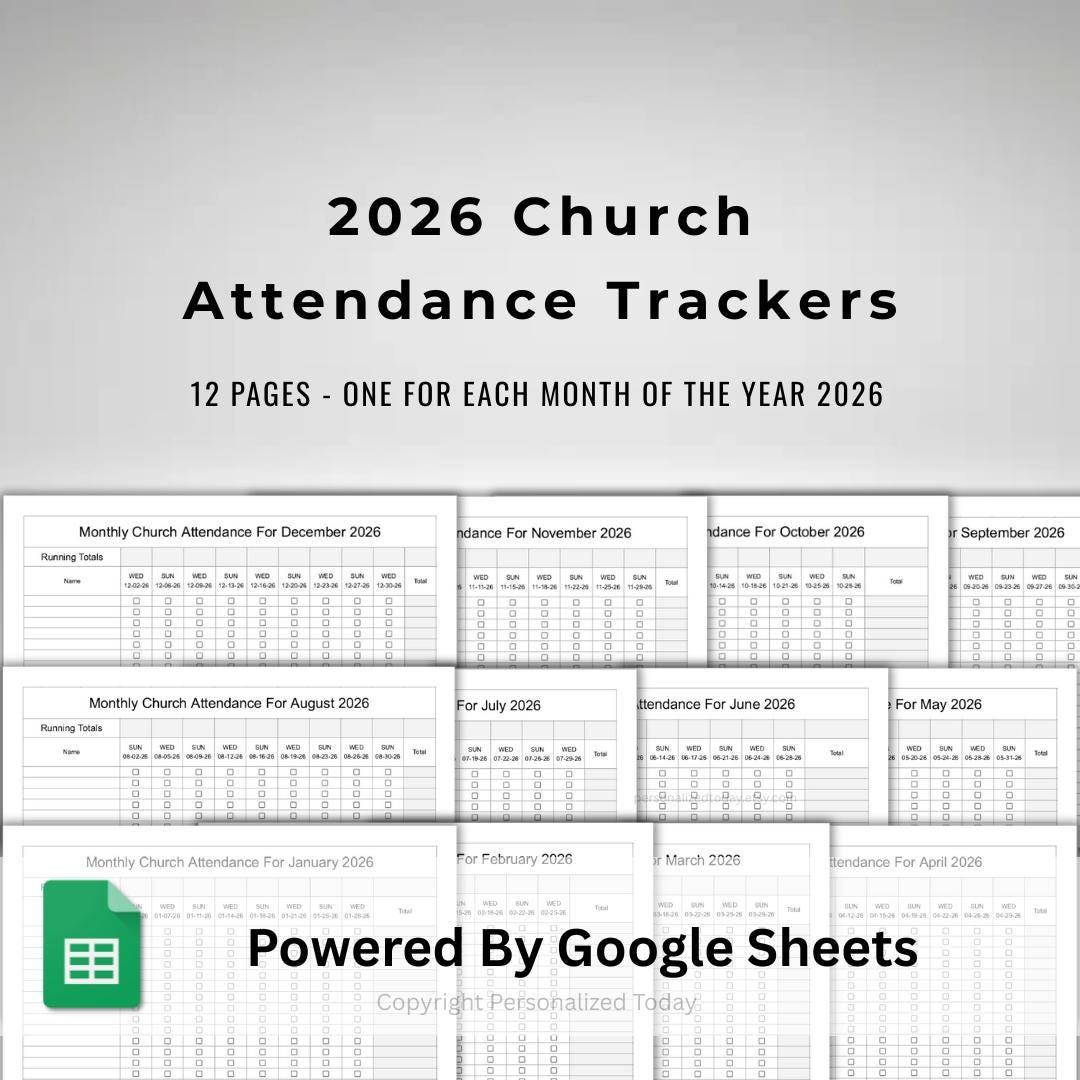 Google Sheets 2026 Monthly Church Attendance Count - 2026 Twice regarding Attendance Of May 2026
