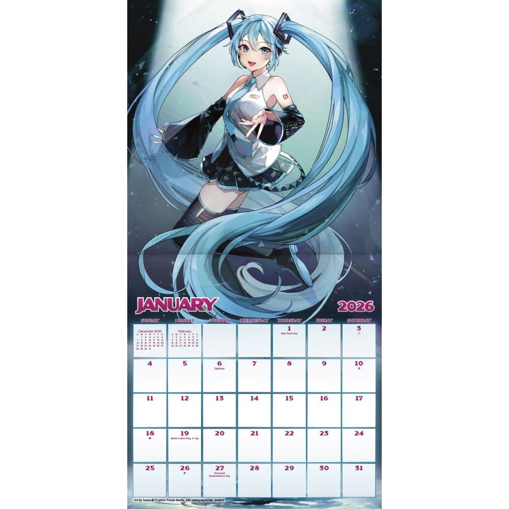 Hatsune Miku 2026 Wall Calendar - Calendars inside Anime Calendar 2026 Releases