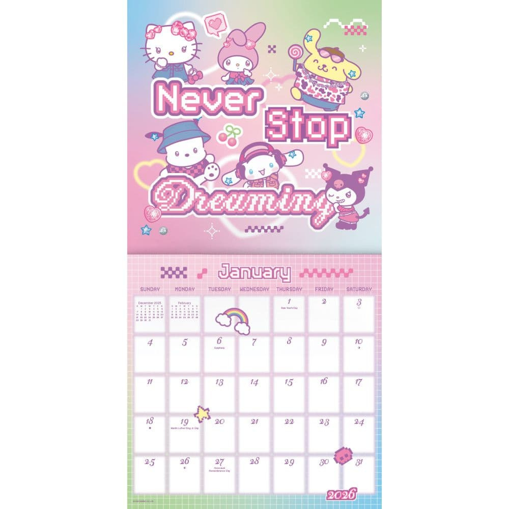 Hello Kitty 2026 Mini Wall Calendar - Calendars pertaining to Hello Kitty Calendar 2026 With Holidays