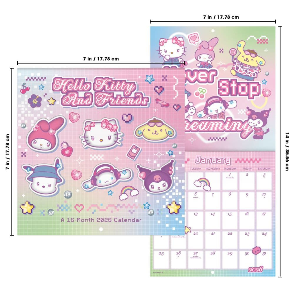 Hello Kitty 2026 Mini Wall Calendar - Calendars with Hello Kitty Calendar 2026 Printable