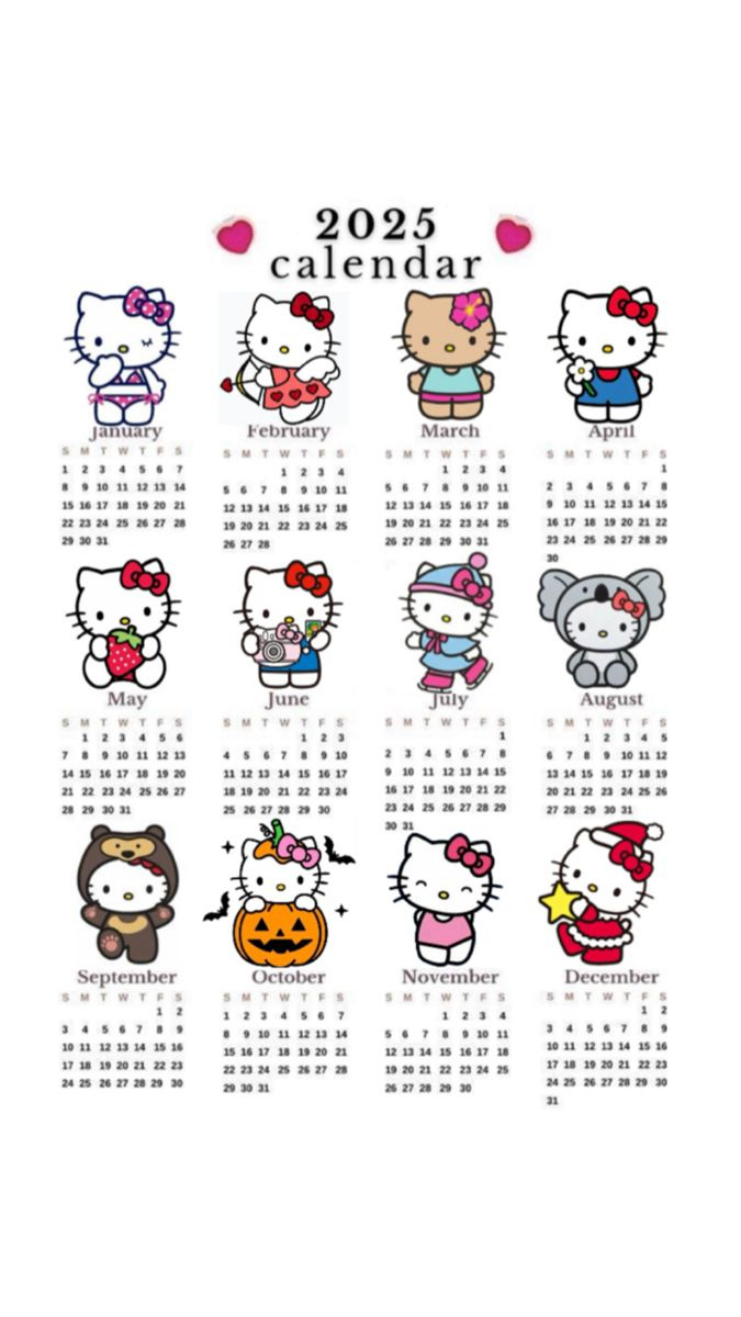 Hello Kitty December 2025 Calendar