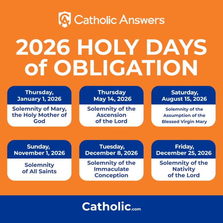 Catholic Holy Day Calendar 2026