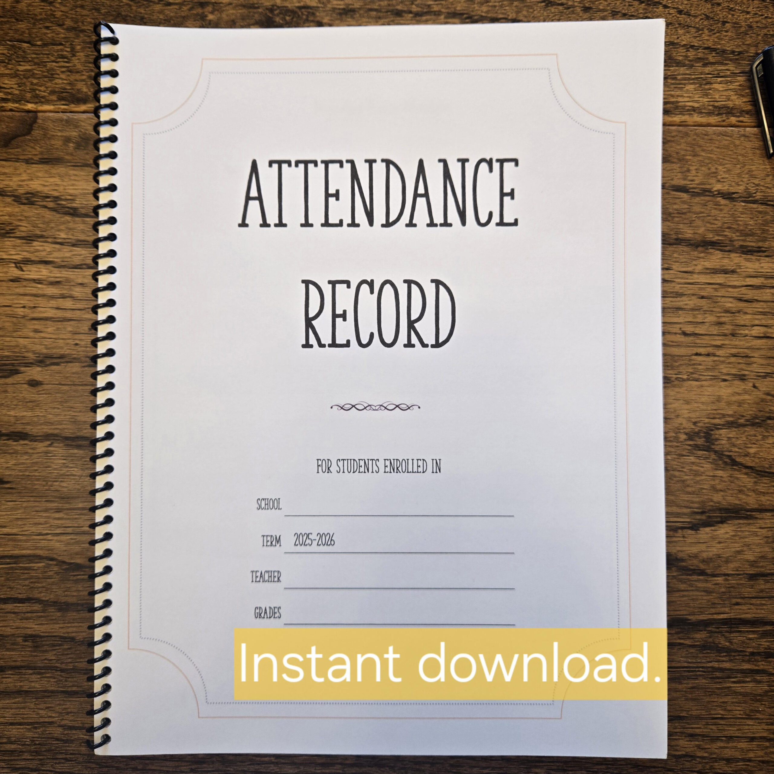 Instant Download School Attendance Record 2025-2026 - Etsy Australia pertaining to Class Attendance Register 2026