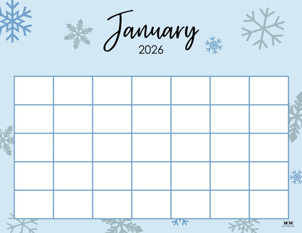 January 2026 Calendars - 123 Free Printables | Printabulls throughout Jan 2026 Calendar Printable Free