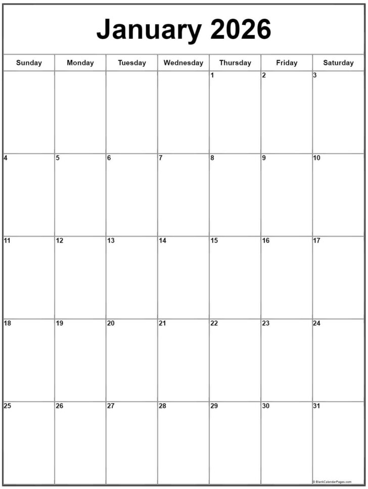 2026 Calendar Printable Portrait