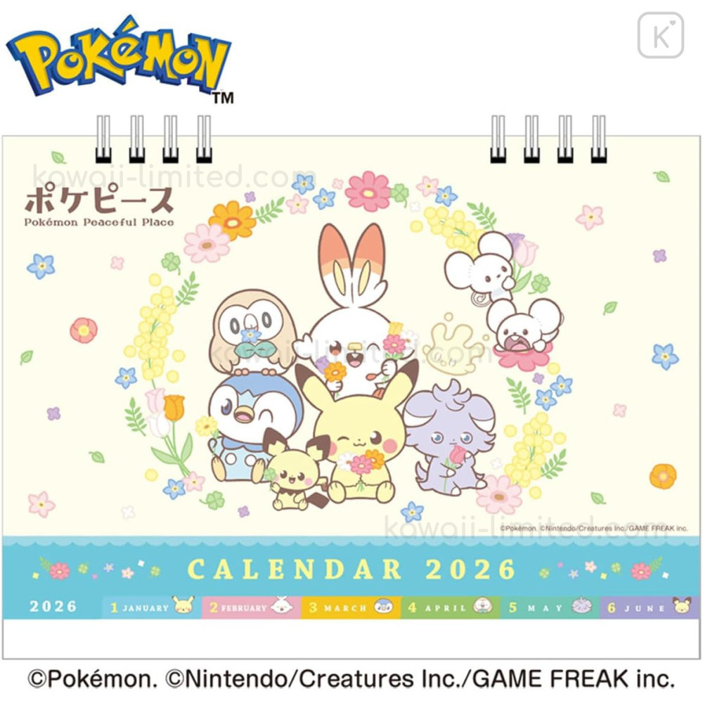 Japan Pokemon Desk Calendar - Pocket Monster : Pokepeace Happy 2026 intended for Pokemon 2026 Desk Calendar