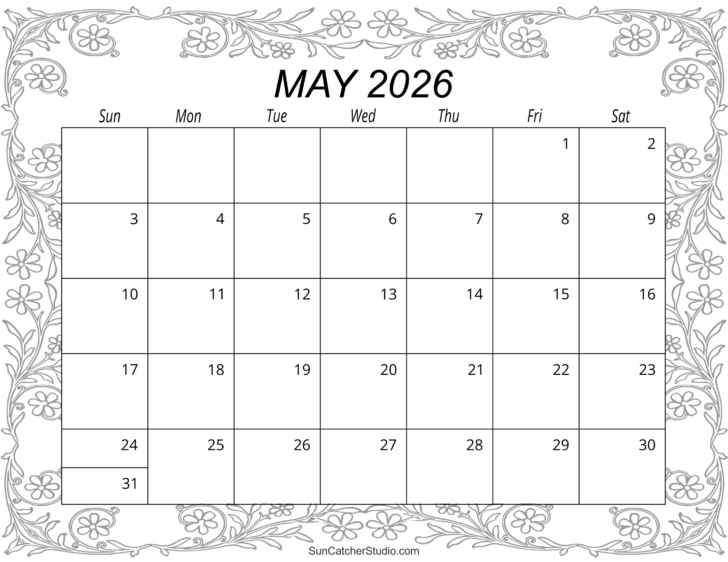 Calendar 2026 Printable Monthly