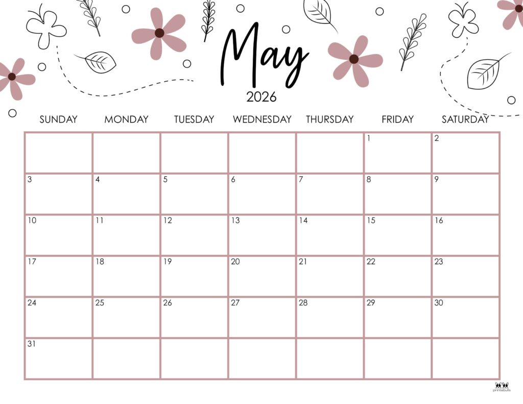 May 2026 Calendars - 123 Free Printables | Printabulls regarding 2026 Calendar Printable Printabulls