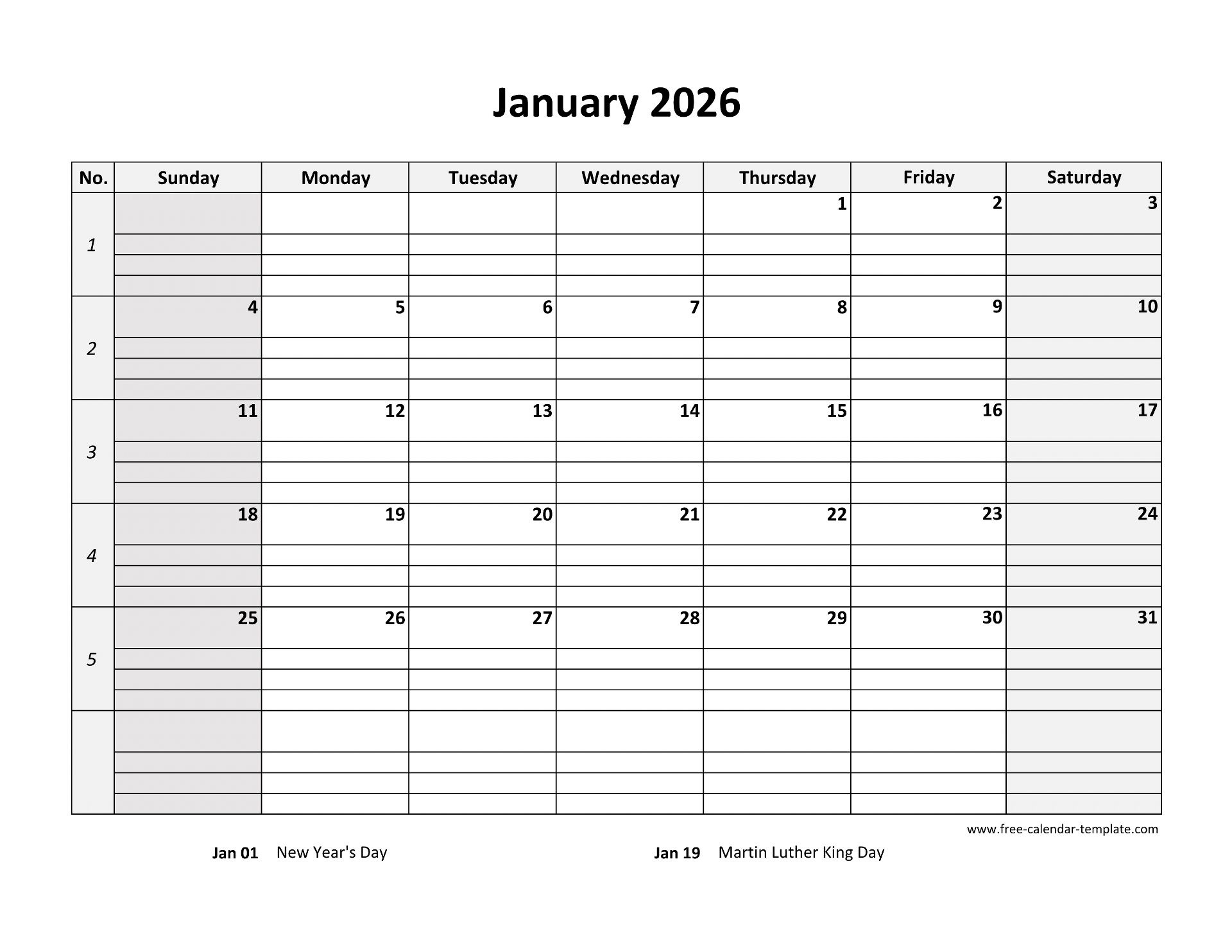 Monthly 2026 Calendar Free Printable With Grid Lines Designed pertaining to 2026 Calendar Printable With Lines
