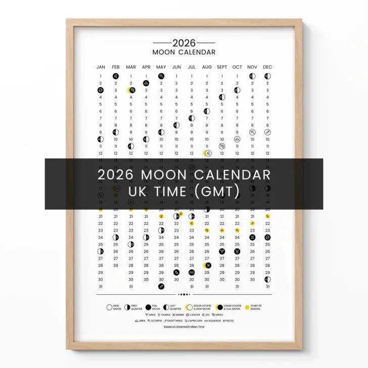 Moon Phase Calendar 2026 Astrology