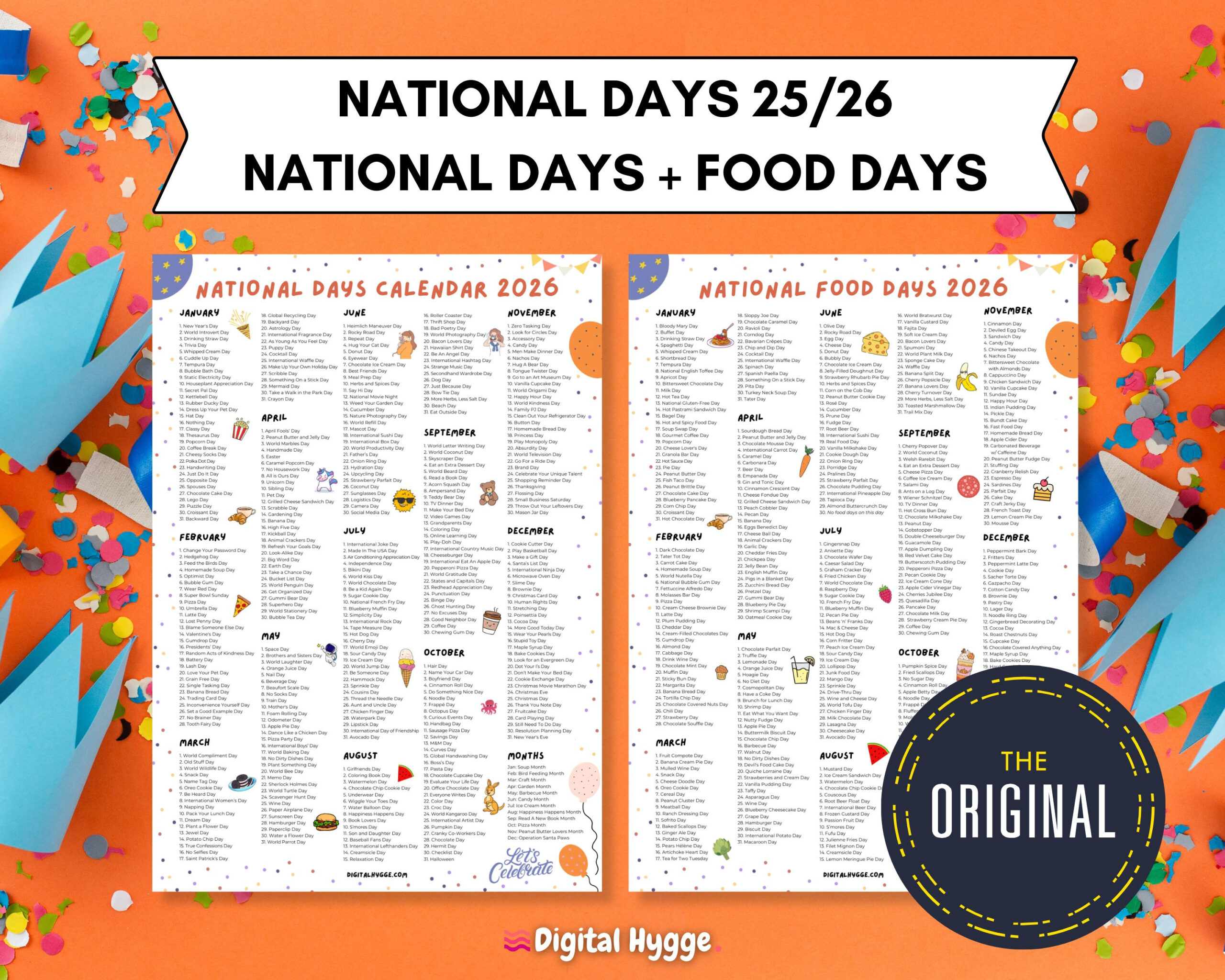 National Feiertage + Nationale Lebensmittel Feiertage 2025 &amp;amp; 2026 for National Food Day Calendar 2026
