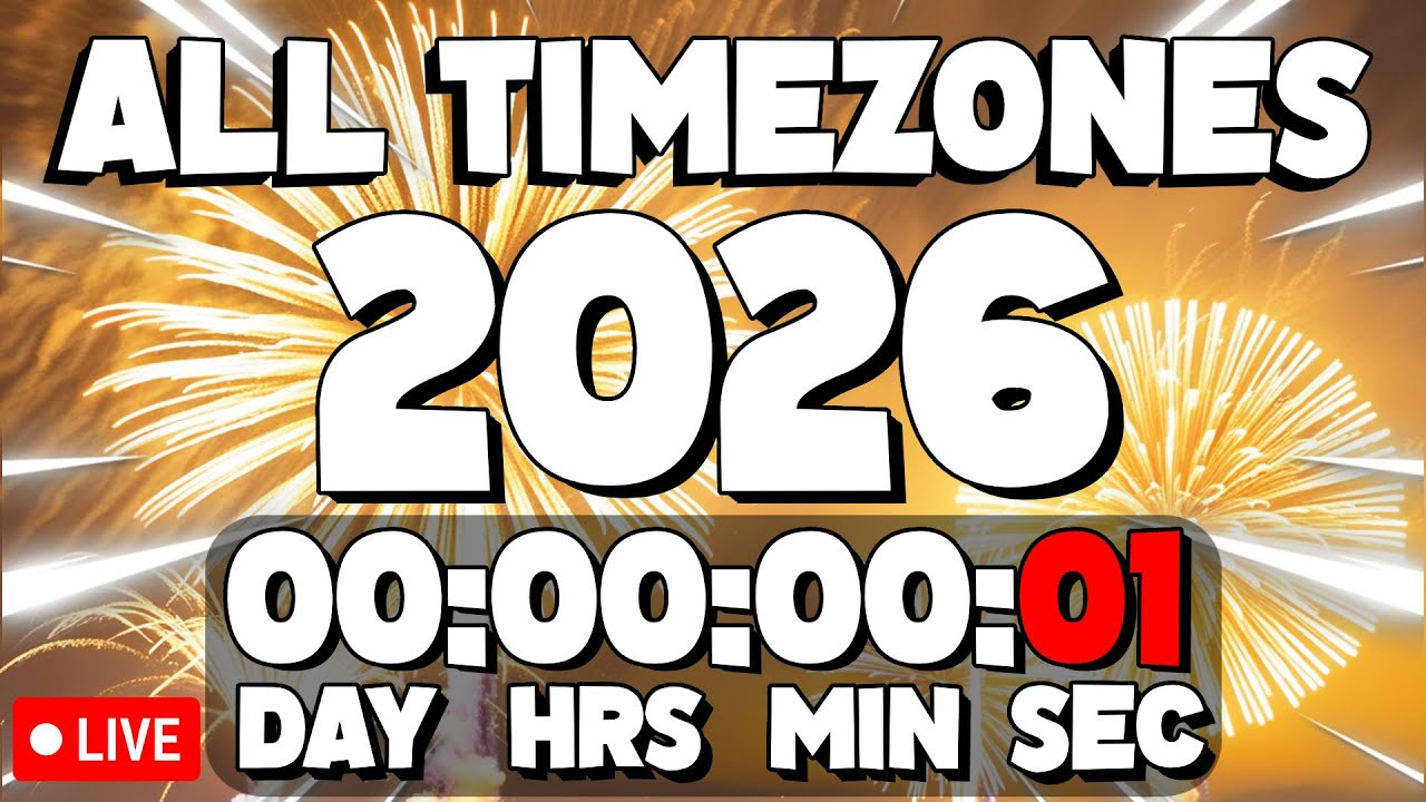New Years 2026 Countdown All Timezones! - Live🔴 24/7 with regard to How Many Years Until 2026?