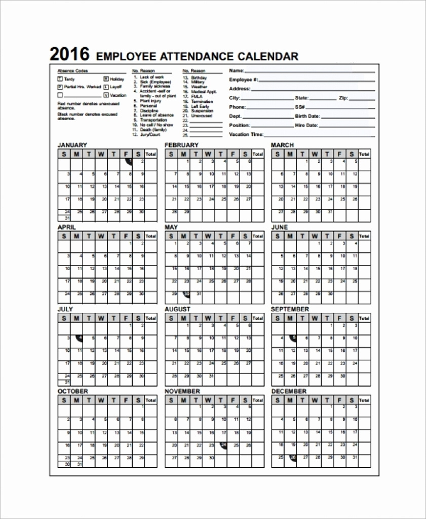 Printable 2025 Calendar 2026 Attendance Calendar Card Stock Paper intended for Ppe 2026 Employee Attendance Calendar