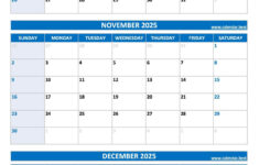 Printable 4Th Quarter 2025 Calendar intended for October November And December 2025 Calendar