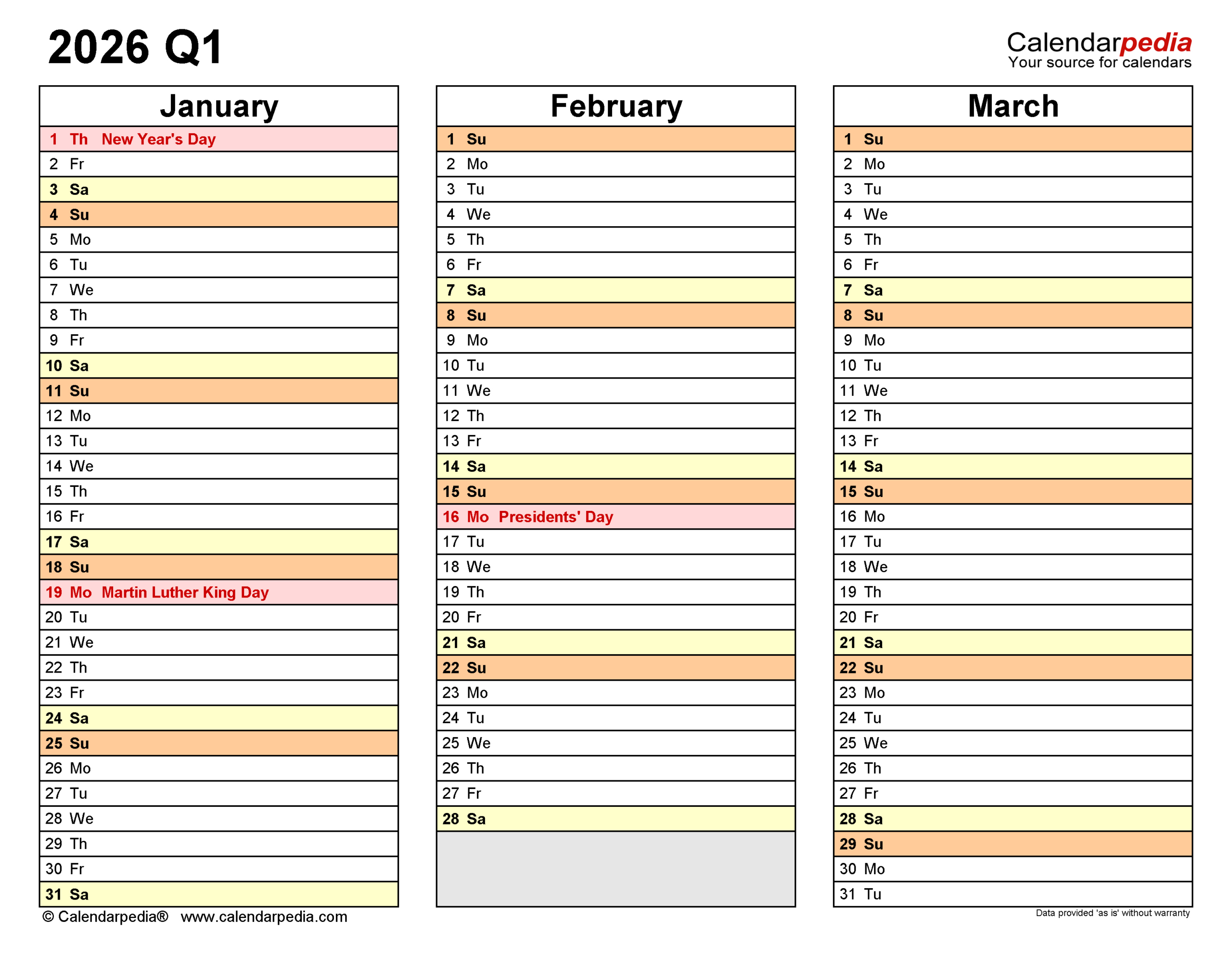Quarterly Calendars 2026 - Free Printable Pdf Templates intended for Free Printable Quarterly Calendar 2026