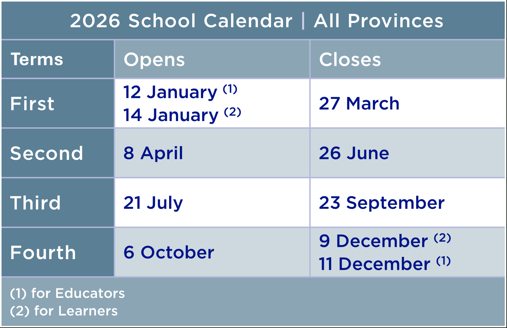School Calendar | Western Cape Government throughout 2026 School Calendar South Africa Printable