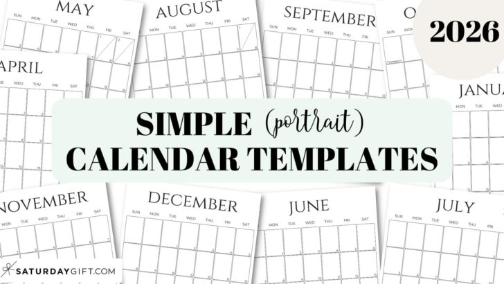 Free Printable Vertical Monthly Calendar 2026